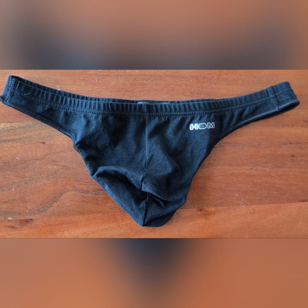 HOM Black Mens Thong